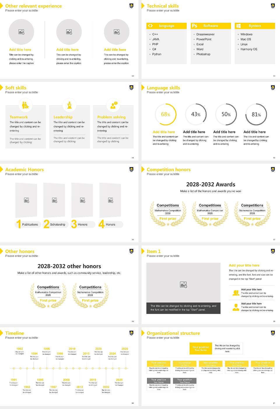 Flinders University Resume PPT Template16:9 ratio PPT effect preview image3