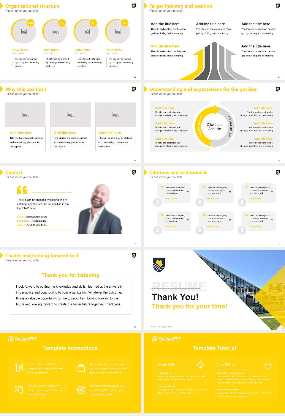 Flinders University Resume PPT Template16:9 ratio PPT effect preview image4