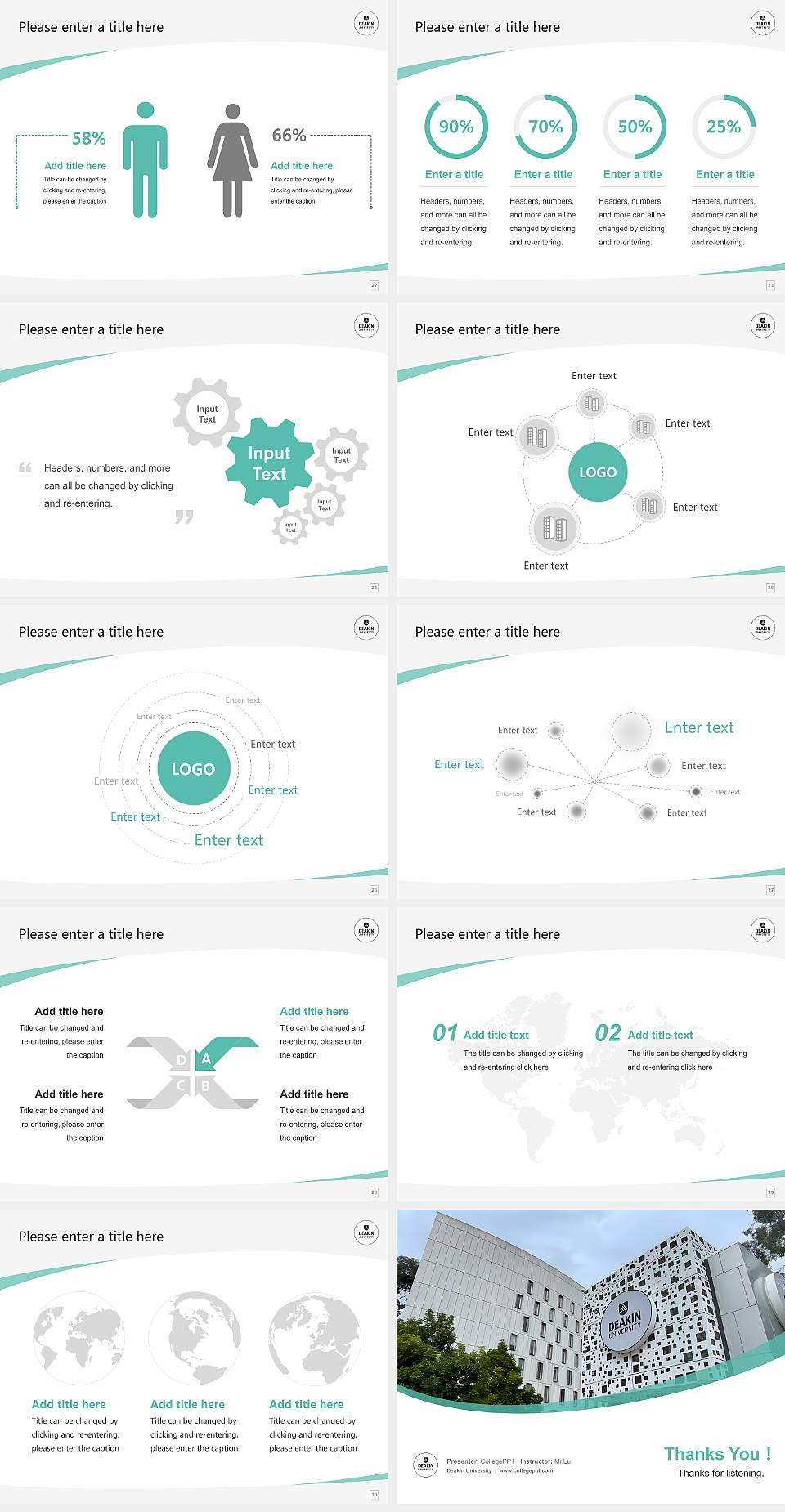 Deakin University Course/Courseware Creation PPT Template4:3 ratio PPT effect preview image4