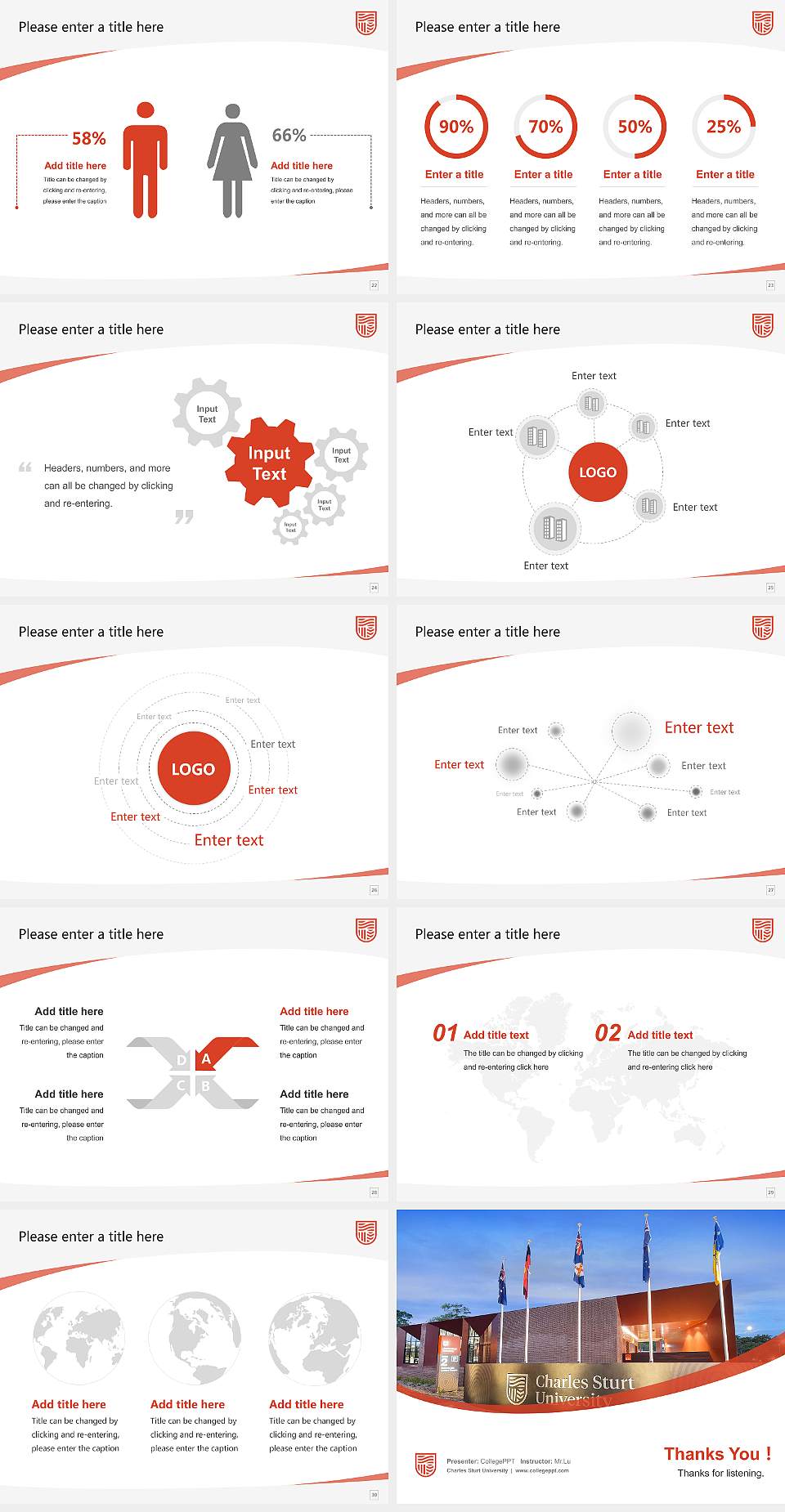 Charles Sturt University Course/Courseware Creation PPT Template4:3 ratio PPT effect preview image4