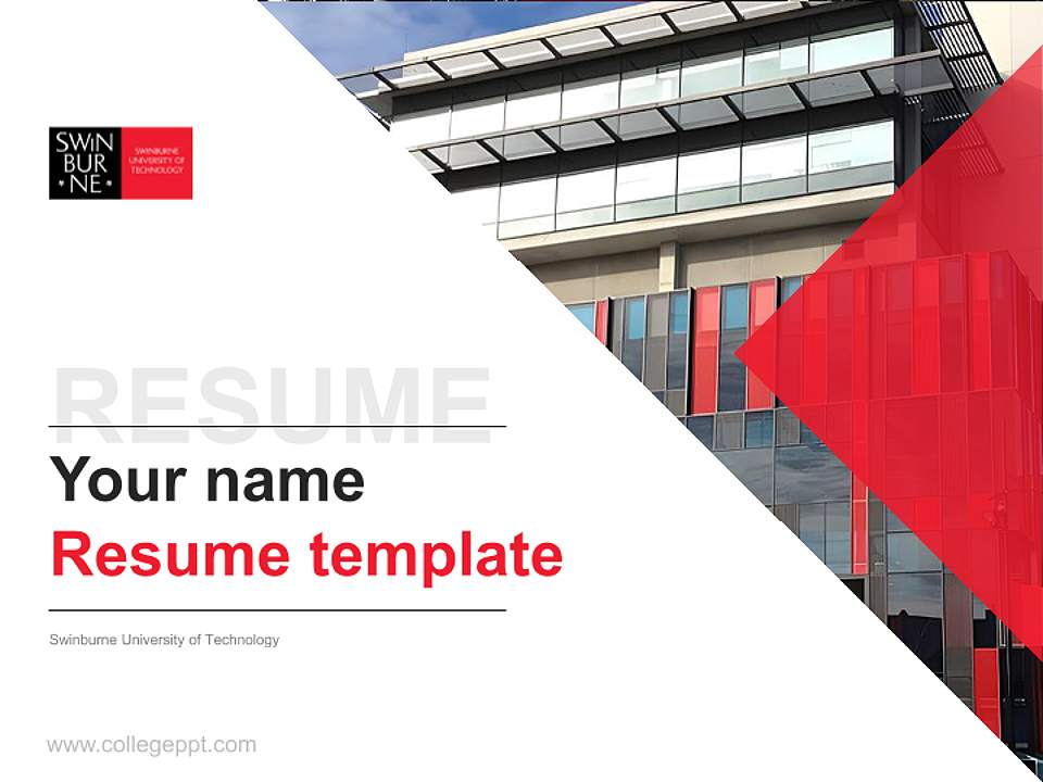 Swinburne University of Technology Resume PPT Template4:3 ratio PPT effect preview image5