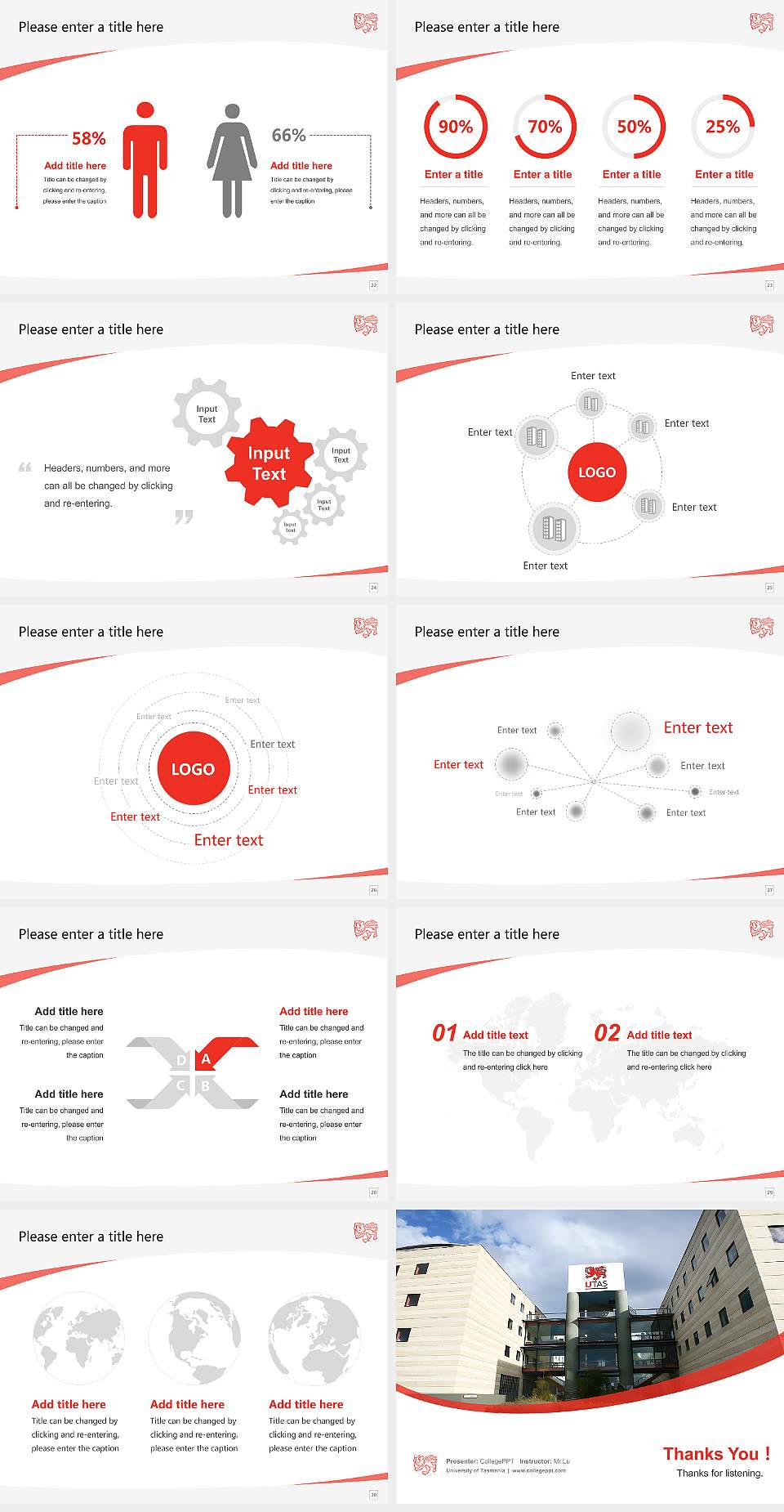 University of Tasmania Course/Courseware Creation PPT Template4:3 ratio PPT effect preview image4