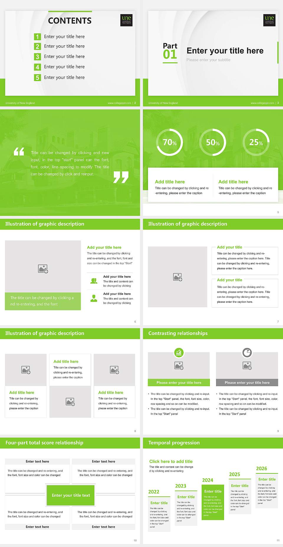 University of New England Thesis Proposal/Graduation Defense PPT Template4:3 ratio PPT effect preview image2