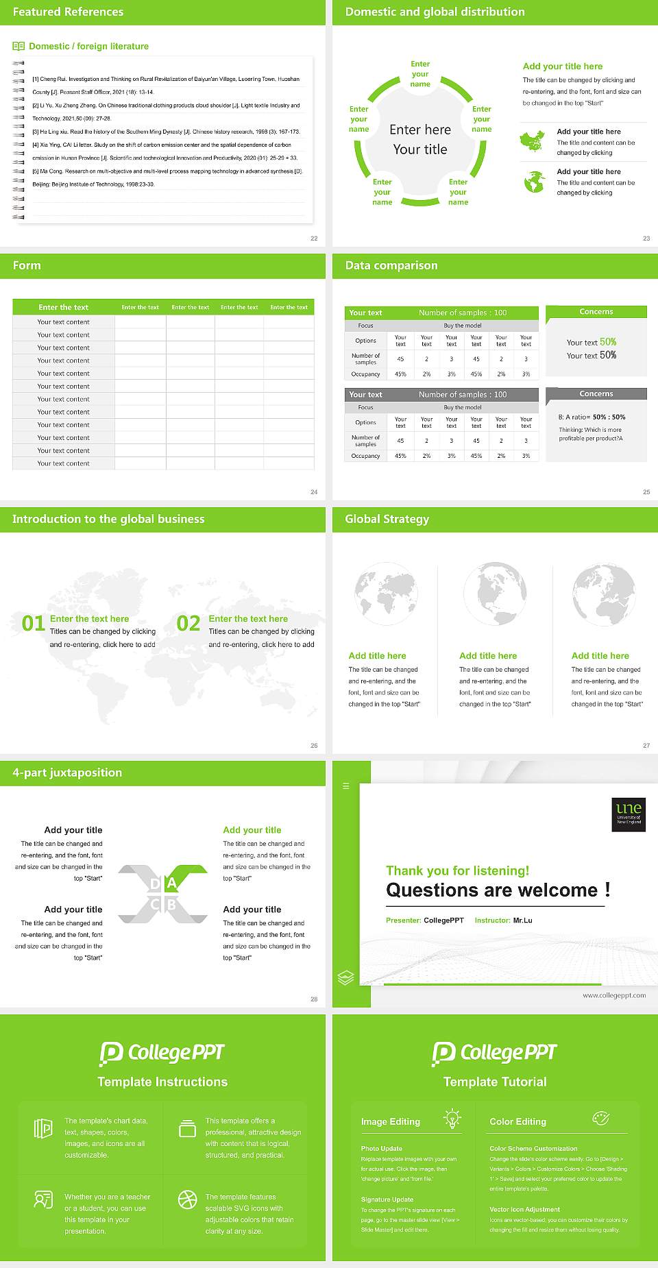 University of New England Thesis Proposal/Graduation Defense PPT Template4:3 ratio PPT effect preview image4