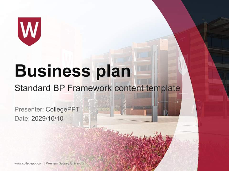 Western Sydney University Competition/Entrepreneurship Contest PPT Template4:3 ratio PPT effect preview image9