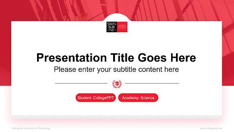 Swinburne University of Technology National Scholarship Defense PPT Template