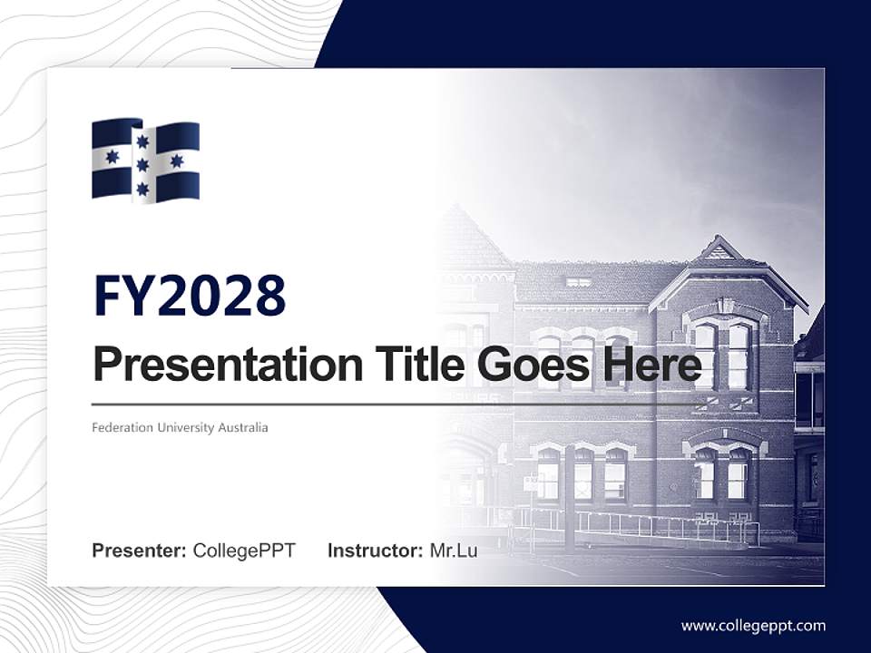 Federation University Australia Academic Presentation/Research Findings Report PPT Template4:3 ratio PPT effect preview image5