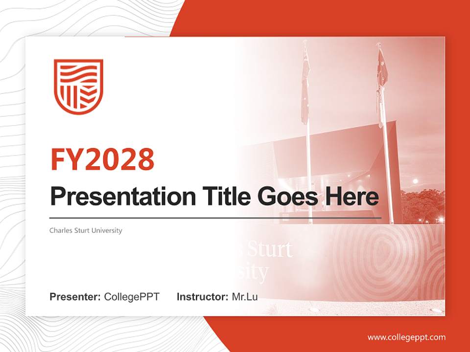 Charles Sturt University Academic Presentation/Research Findings Report PPT Template4:3 ratio PPT effect preview image5