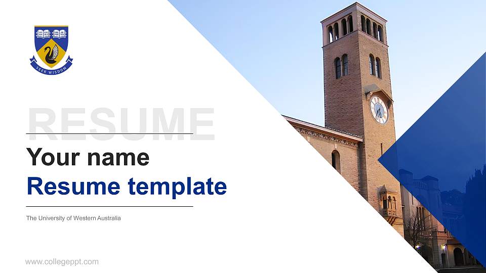 The University of Western Australia Resume PPT Template16:9 ratio PPT effect preview image