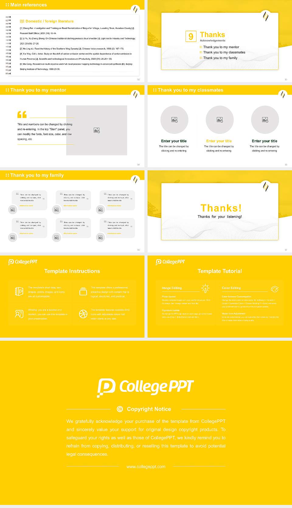 Avondale University Graduation Thesis Defense PPT Template16:9 ratio PPT effect preview image7