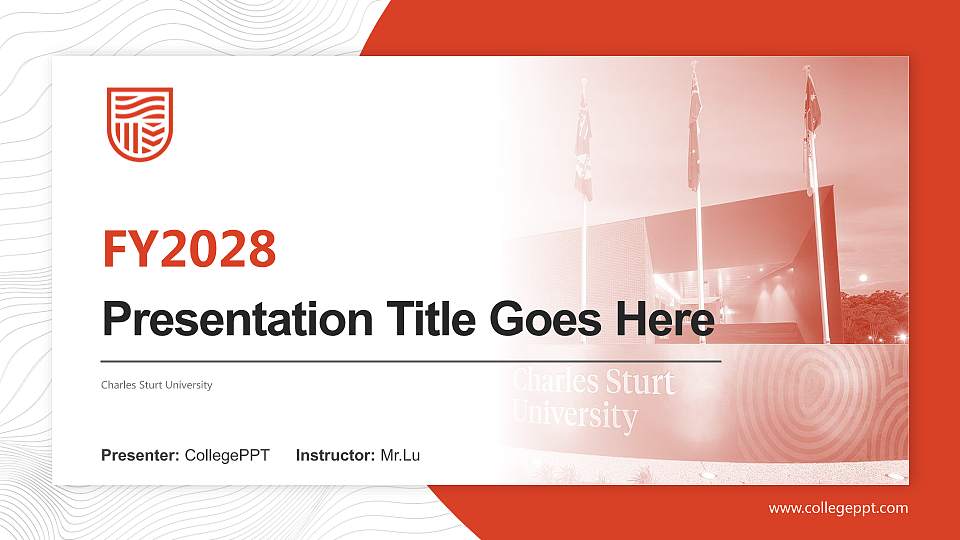 Charles Sturt University Academic Presentation/Research Findings Report PPT Template16:9 ratio PPT effect preview image