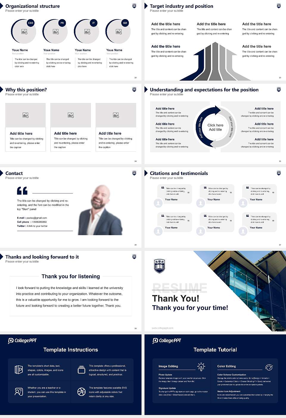 University of Wollongong Resume PPT Template16:9 ratio PPT effect preview image4