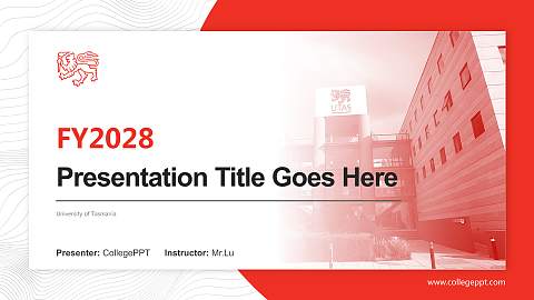 University of Tasmania Academic Presentation/Research Findings Report PPT Template