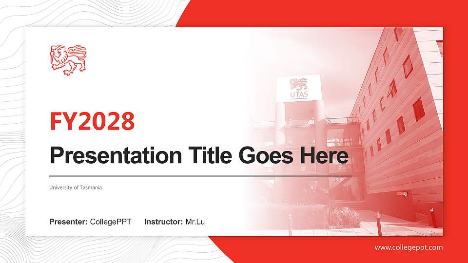 University of Tasmania Academic Presentation/Research Findings Report PPT Template16:9 ratio PPT effect preview image