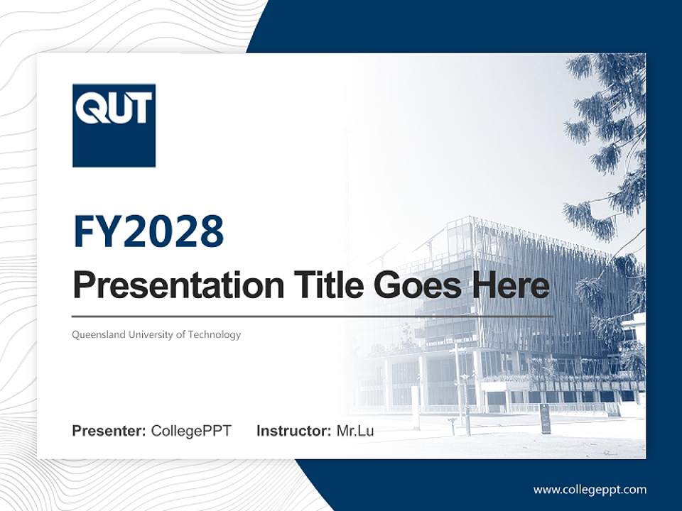 Queensland University of Technology Academic Presentation/Research Findings Report PPT Template4:3 ratio PPT effect preview image5