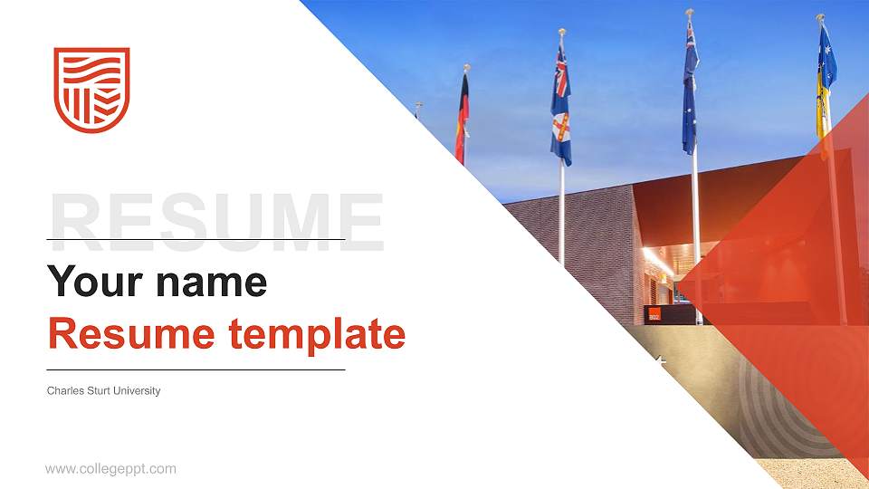 Charles Sturt University Resume PPT Template16:9 ratio PPT effect preview image