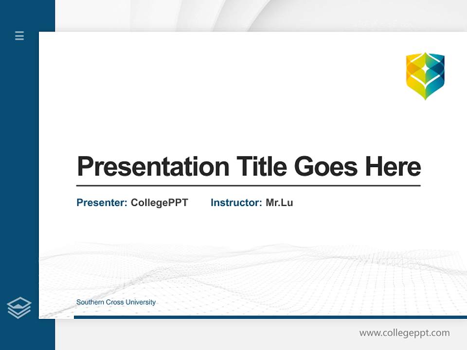 Southern Cross University Thesis Proposal/Graduation Defense PPT Template4:3 ratio PPT effect preview image5