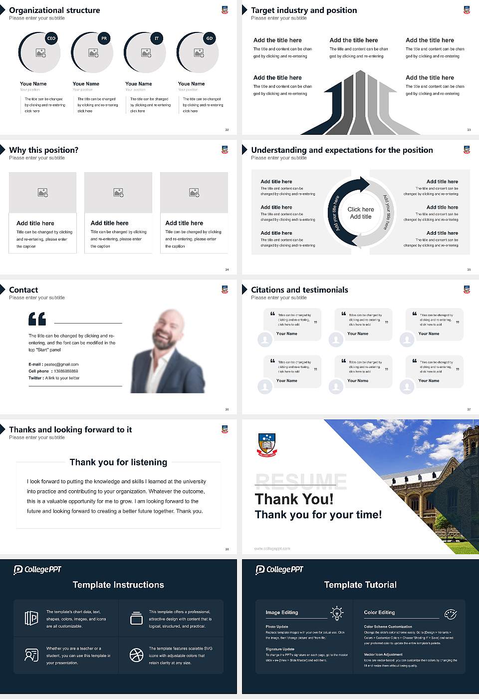 The University of Adelaide Resume PPT Template16:9 ratio PPT effect preview image4