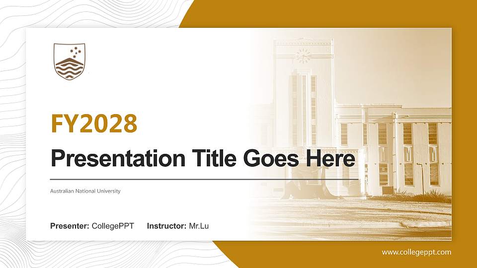 Australian National University Academic Presentation/Research Findings Report PPT Template16:9 ratio PPT effect preview image