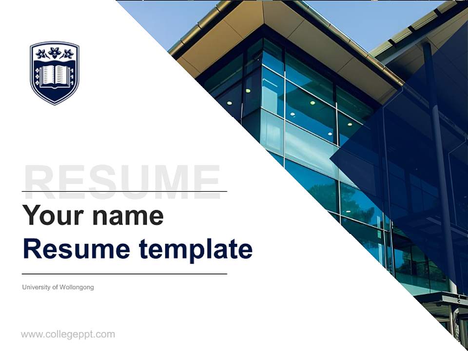University of Wollongong Resume PPT Template4:3 ratio PPT effect preview image5