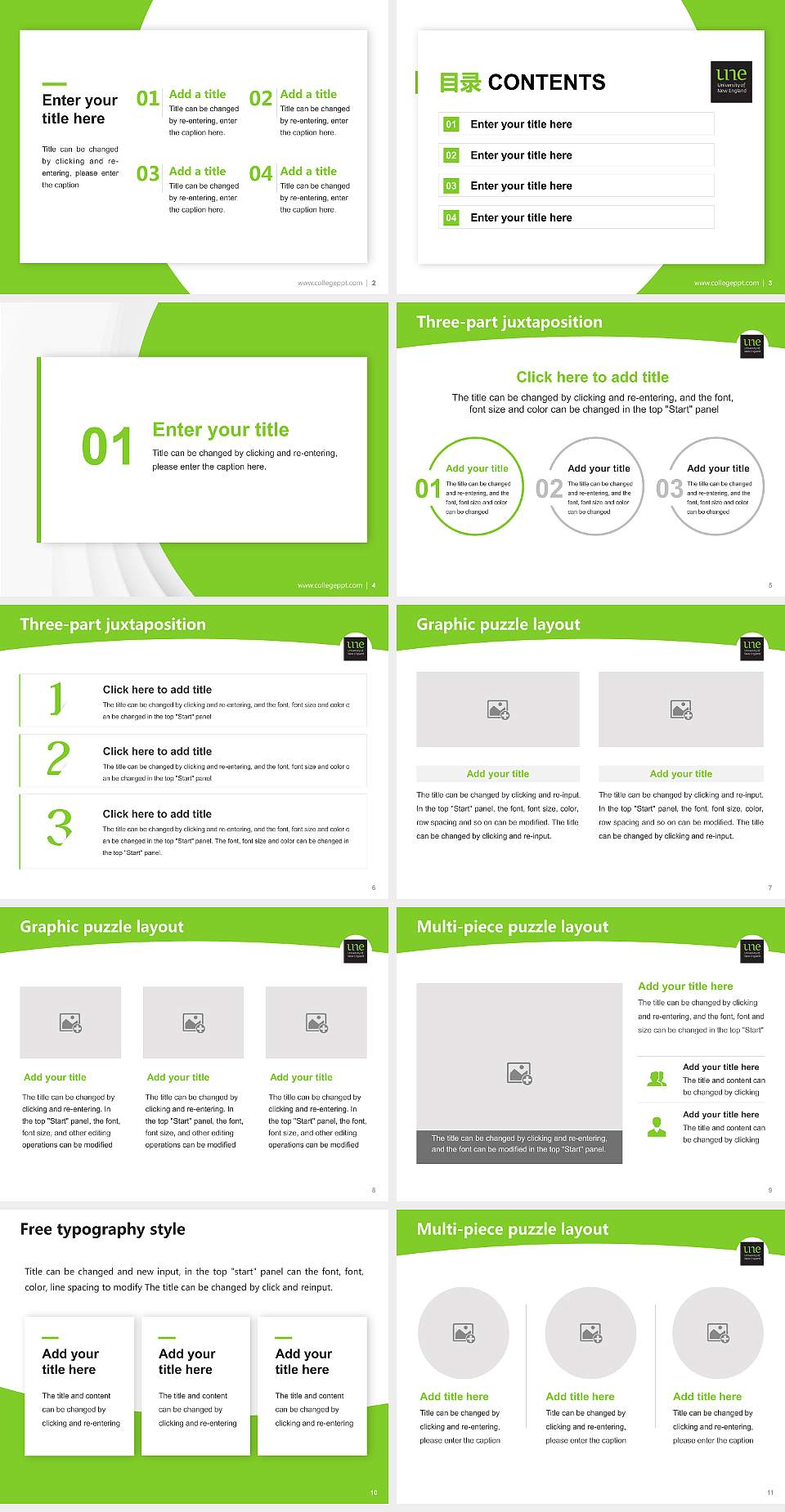 University of New England Academic Presentation/Research Findings Report PPT Template4:3 ratio PPT effect preview image2
