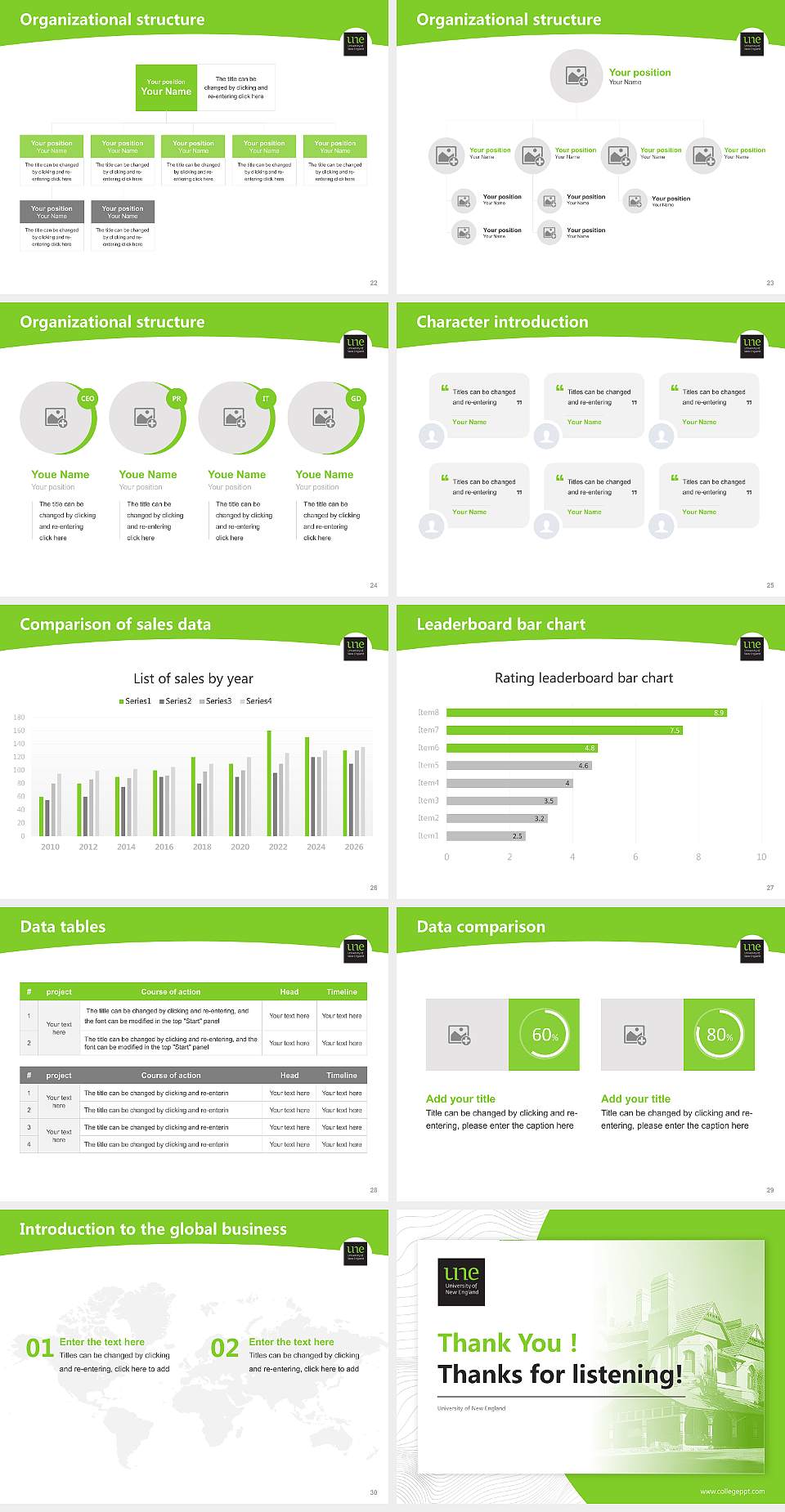 University of New England Academic Presentation/Research Findings Report PPT Template4:3 ratio PPT effect preview image4