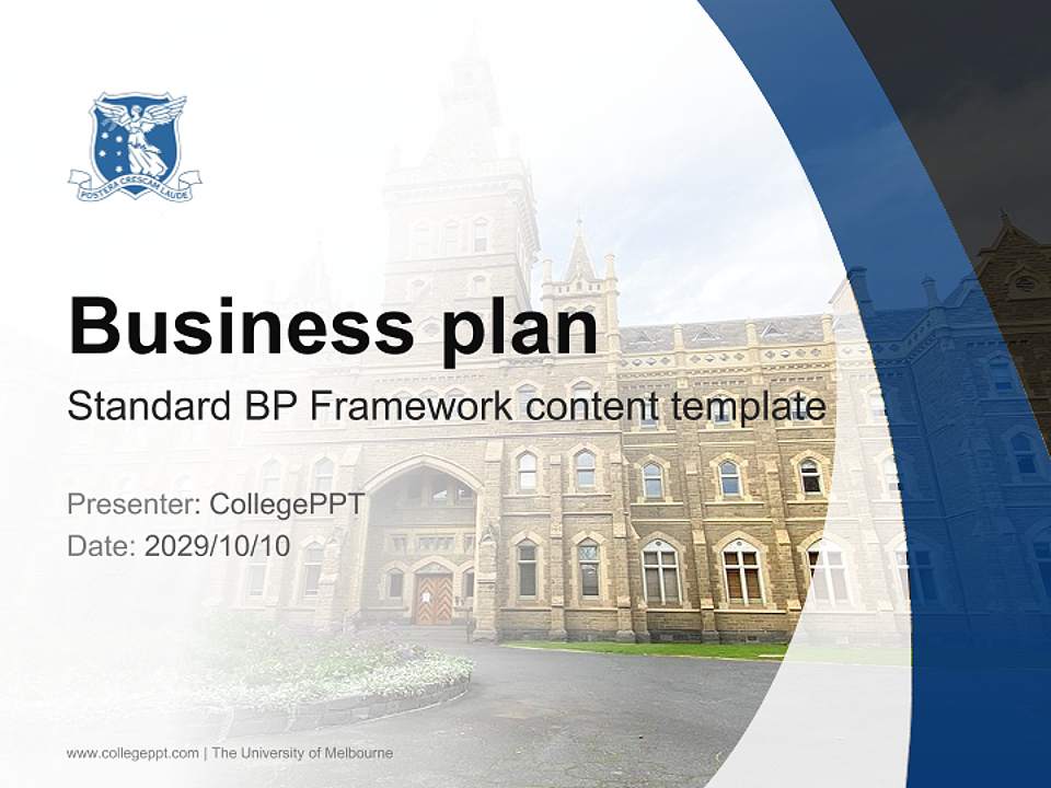 The University of Melbourne Competition/Entrepreneurship Contest PPT Template4:3 ratio PPT effect preview image9