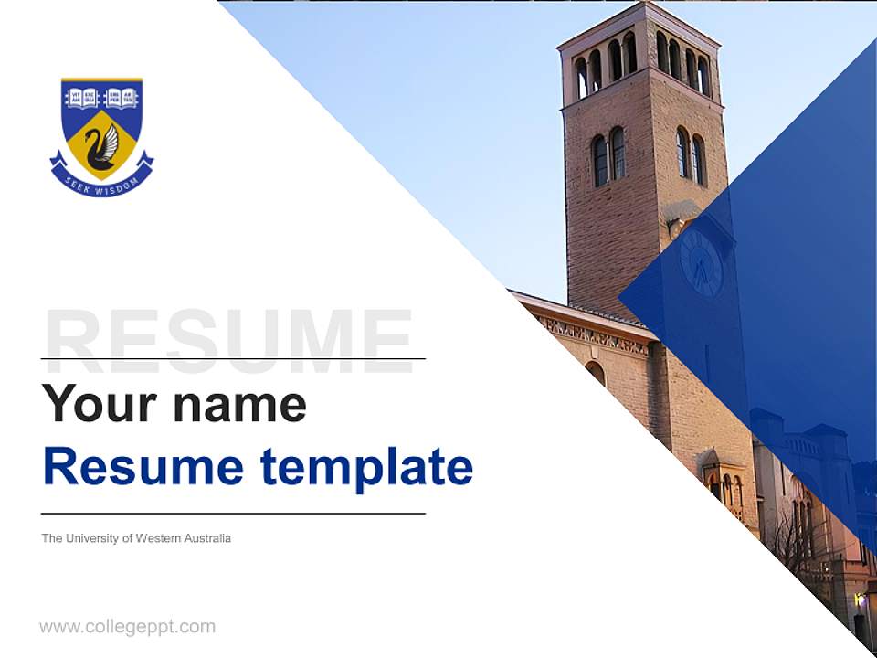 The University of Western Australia Resume PPT Template4:3 ratio PPT effect preview image5