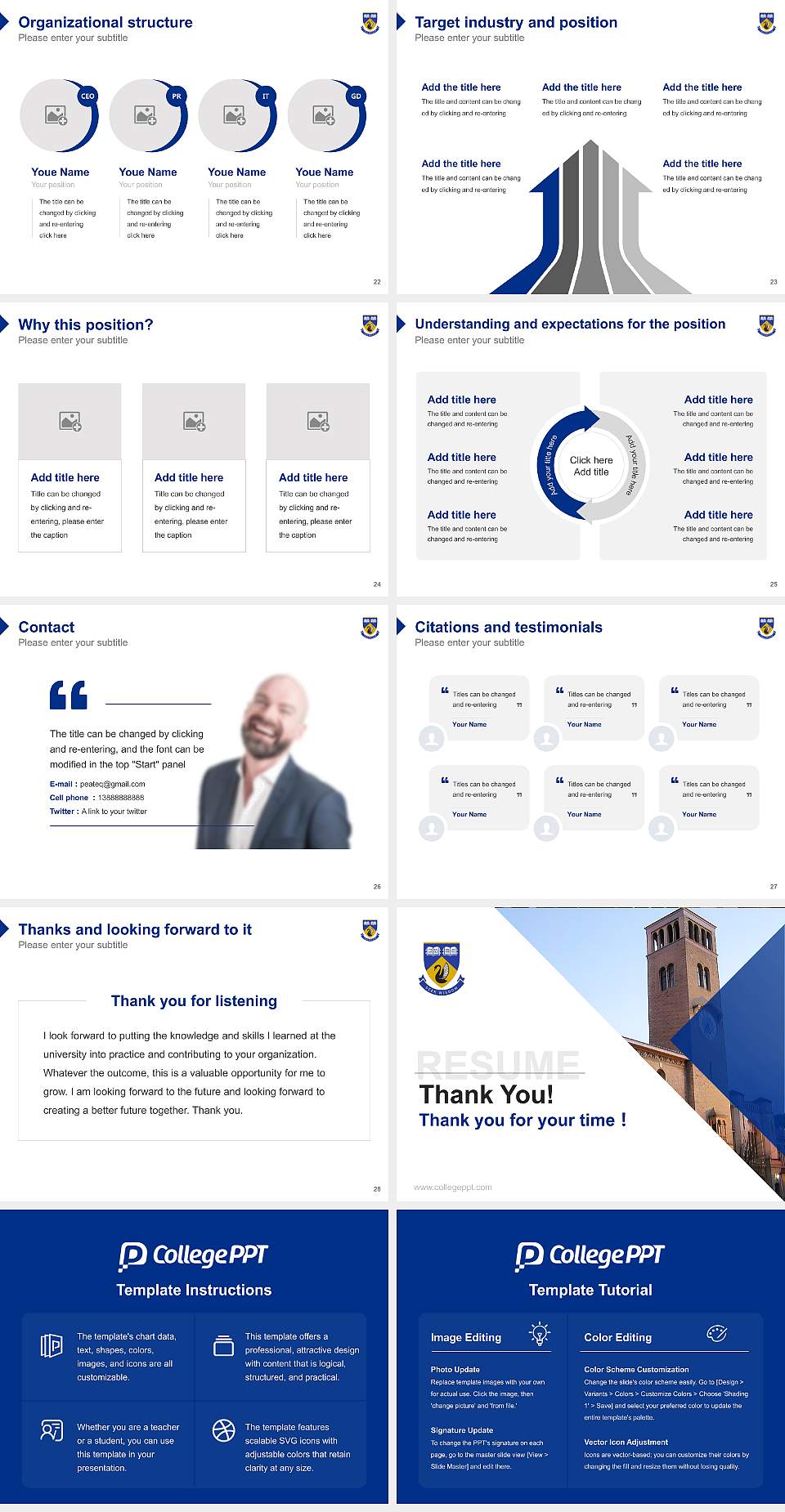 The University of Western Australia Resume PPT Template4:3 ratio PPT effect preview image4