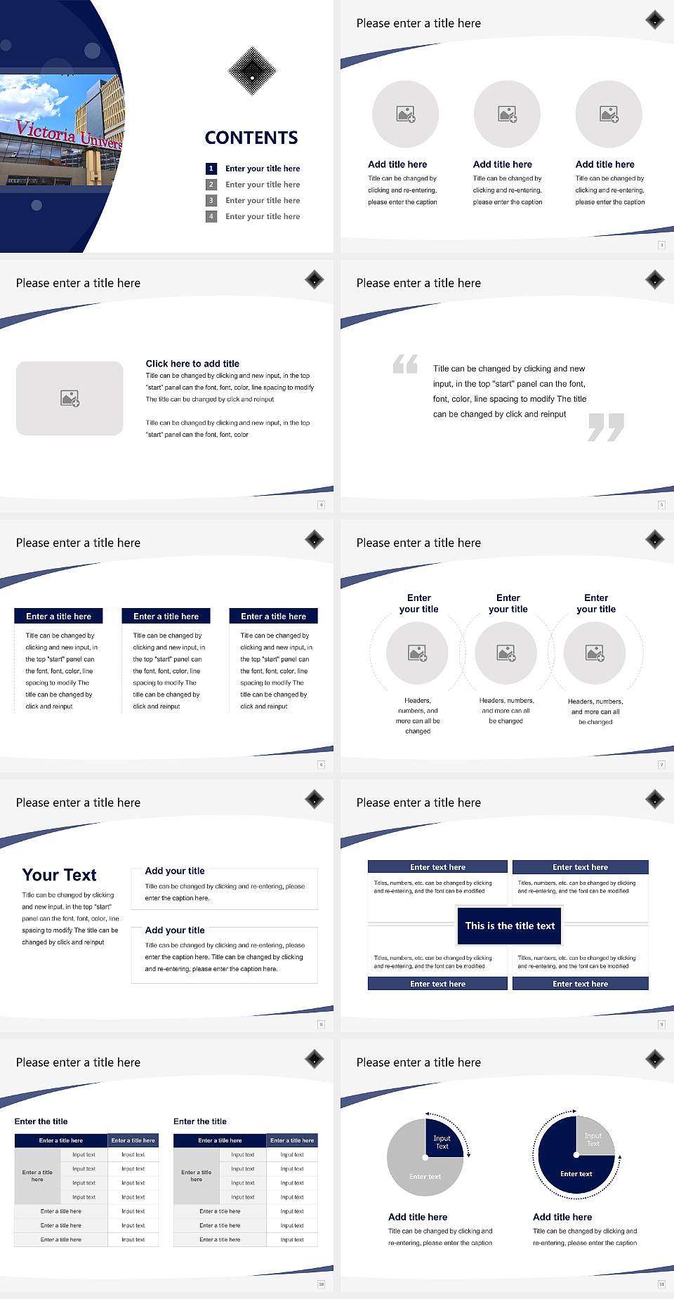 Victoria University Course/Courseware Creation PPT Template4:3 ratio PPT effect preview image2