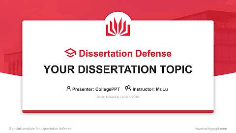 Griffith University Graduation Thesis Defense PPT Template