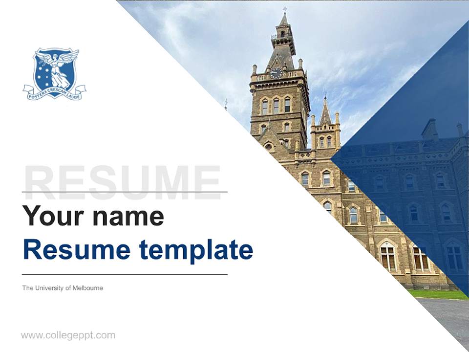 The University of Melbourne Resume PPT Template4:3 ratio PPT effect preview image5