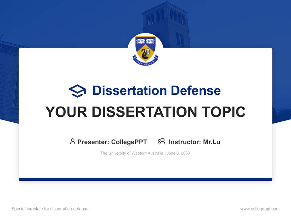 The University of Western Australia Graduation Thesis Defense PPT Template4:3 ratio PPT effect preview image7