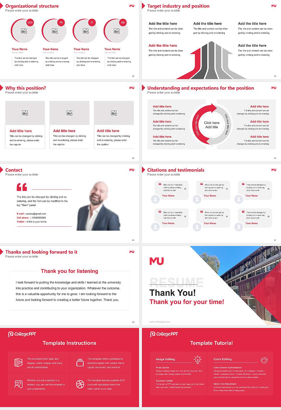 Murdoch University Resume PPT Template16:9 ratio PPT effect preview image4