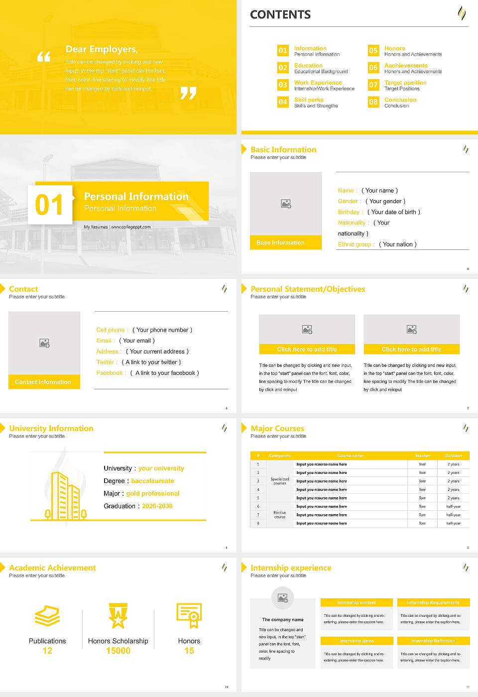Avondale University Resume PPT Template16:9 ratio PPT effect preview image2
