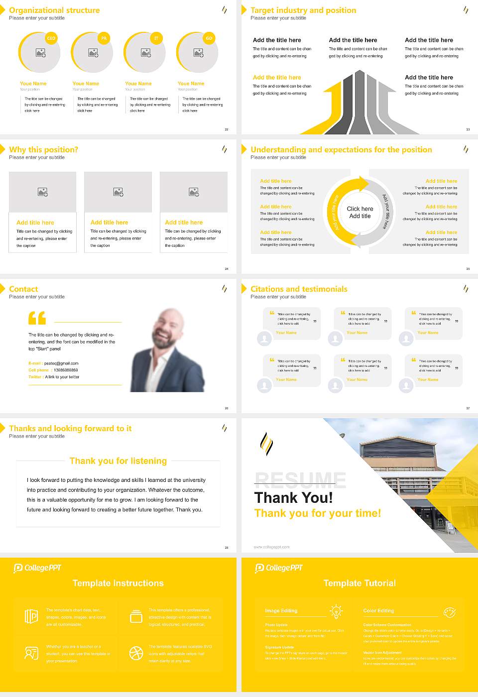 Avondale University Resume PPT Template16:9 ratio PPT effect preview image4