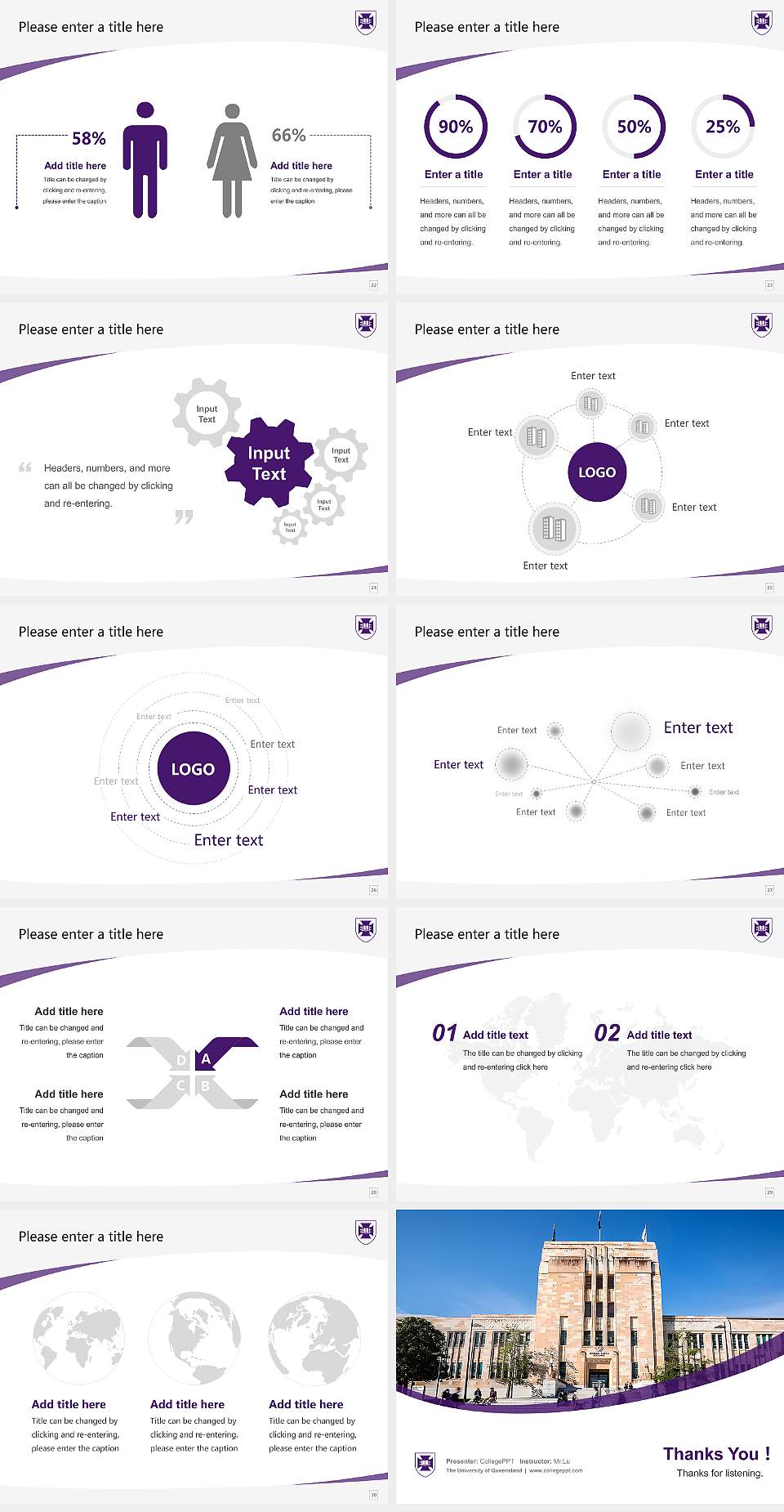 The University of Queensland Course/Courseware Creation PPT Template4:3 ratio PPT effect preview image4