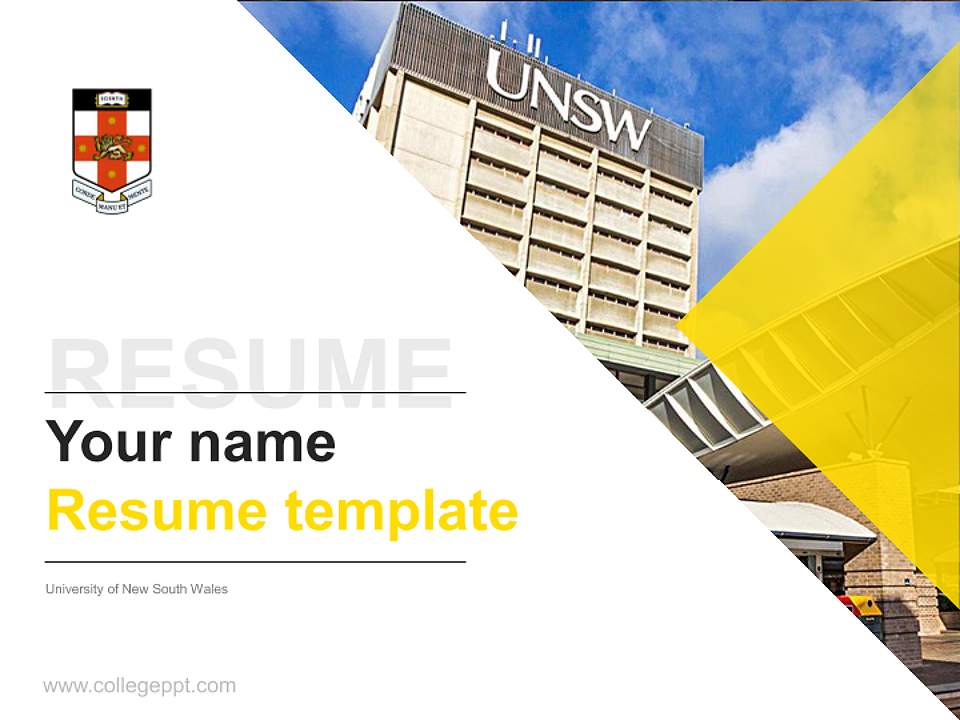 University of New South Wales Resume PPT Template4:3 ratio PPT effect preview image5