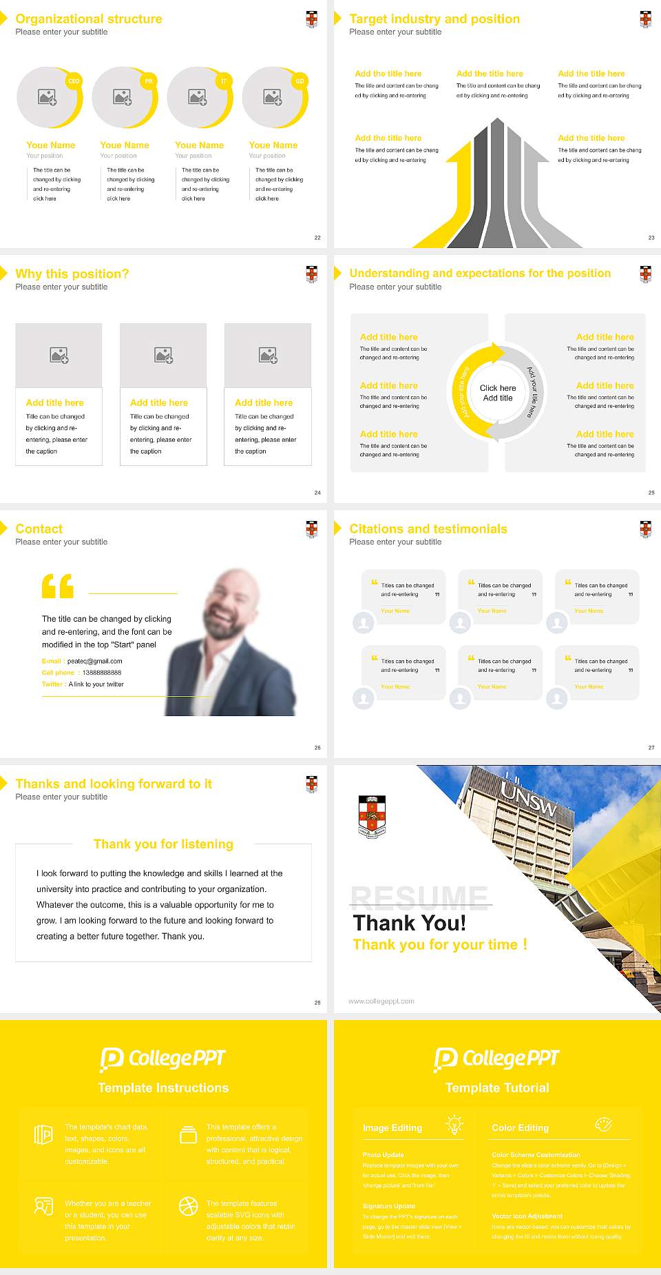 University of New South Wales Resume PPT Template4:3 ratio PPT effect preview image4