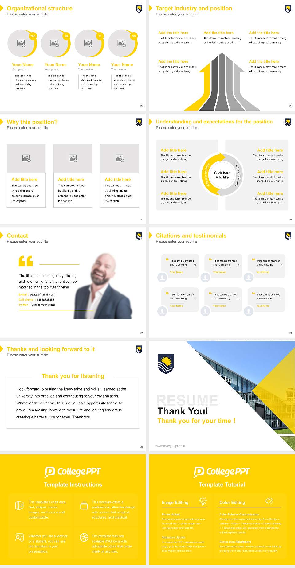 Flinders University Resume PPT Template4:3 ratio PPT effect preview image4