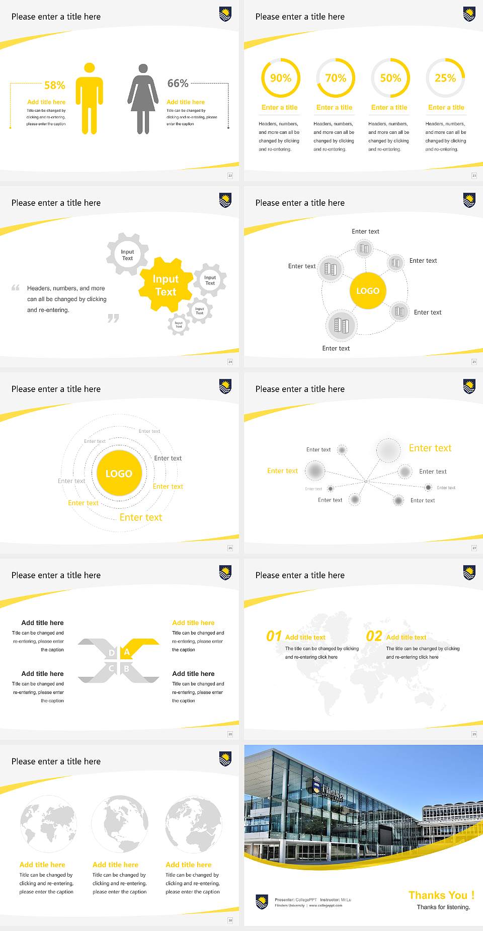 Flinders University Course/Courseware Creation PPT Template4:3 ratio PPT effect preview image4