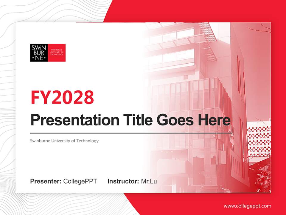 Swinburne University of Technology Academic Presentation/Research Findings Report PPT Template4:3 ratio PPT effect preview image5