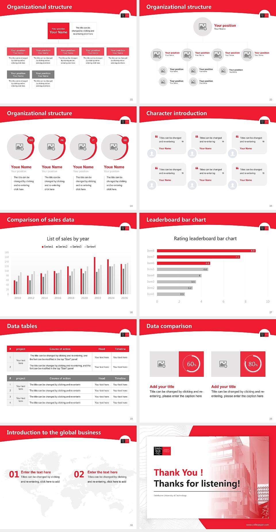 Swinburne University of Technology Academic Presentation/Research Findings Report PPT Template4:3 ratio PPT effect preview image4