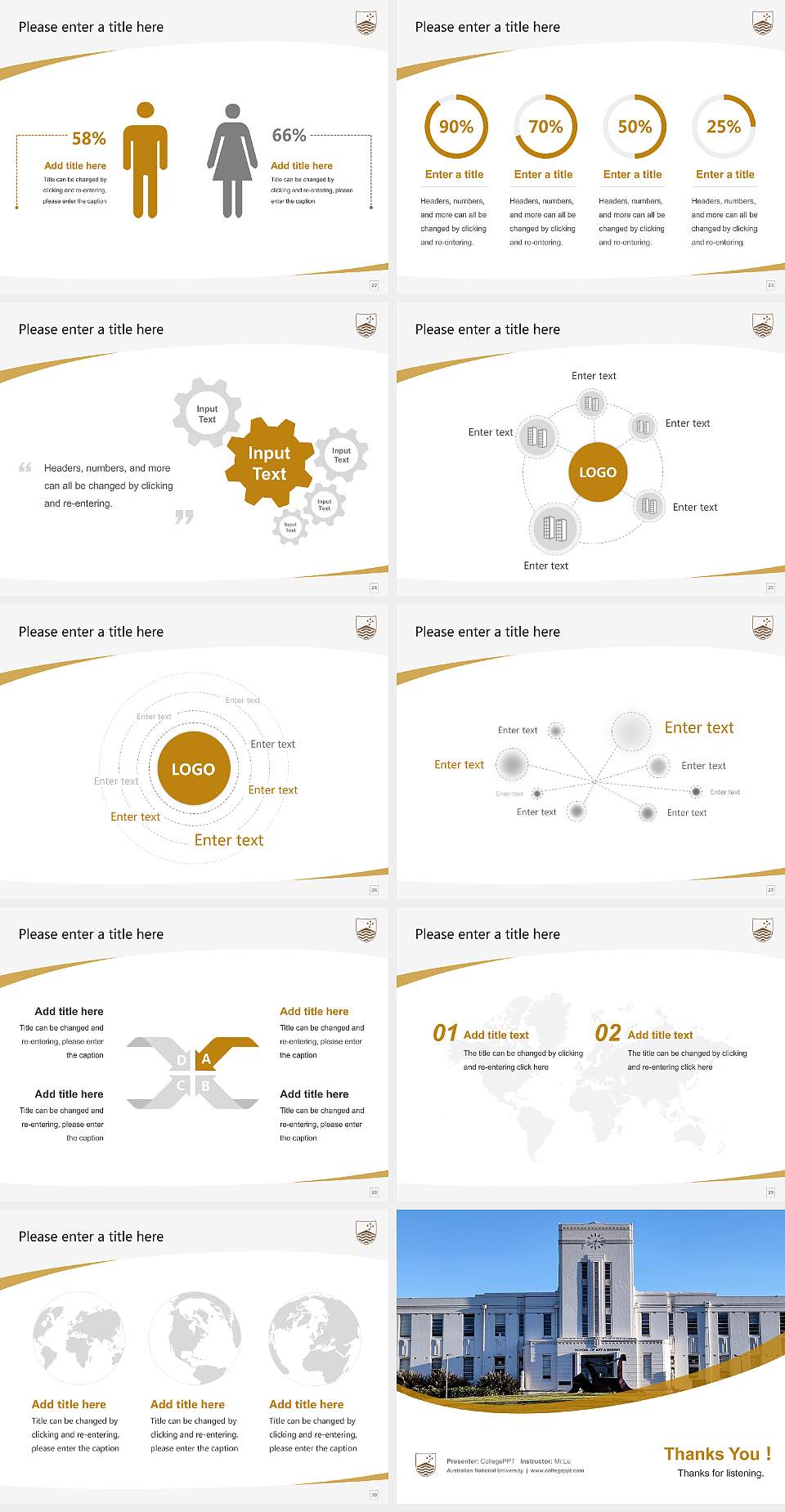 Australian National University Course/Courseware Creation PPT Template4:3 ratio PPT effect preview image4