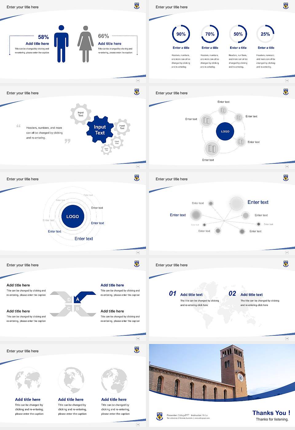 The University of Western Australia Course/Courseware Creation PPT Template16:9 ratio PPT effect preview image4