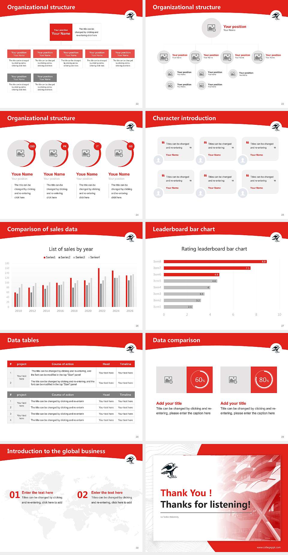 La Trobe University Academic Presentation/Research Findings Report PPT Template4:3 ratio PPT effect preview image4