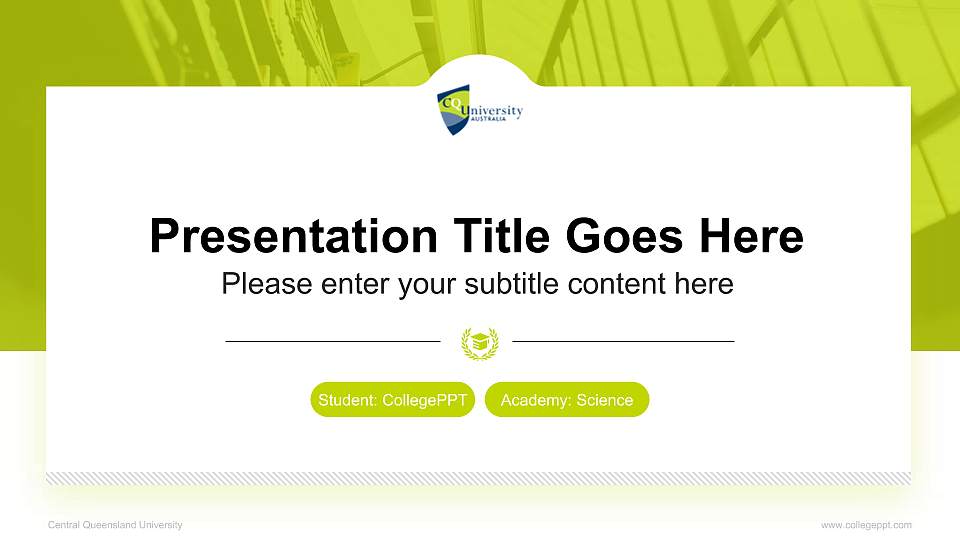 Central Queensland University National Scholarship Defense PPT Template16:9 ratio PPT effect preview image
