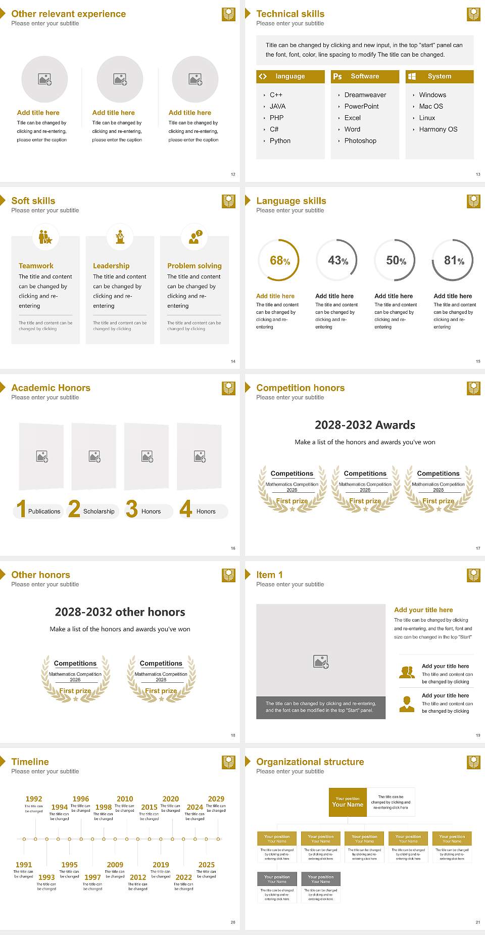 Curtin University Resume PPT Template4:3 ratio PPT effect preview image3