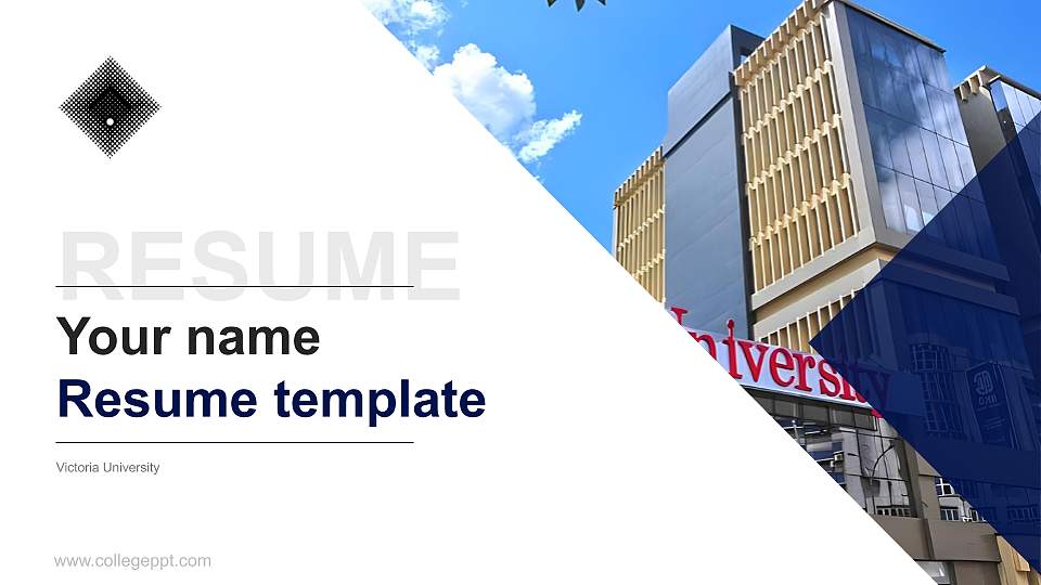 Victoria University Resume PPT Template16:9 ratio PPT effect preview image