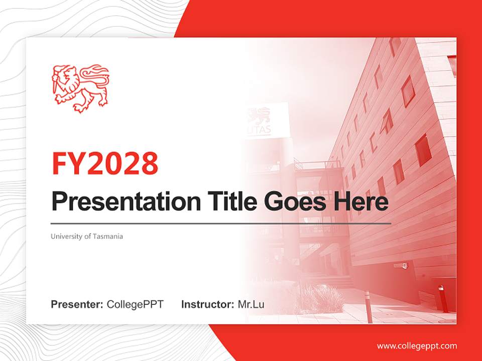 University of Tasmania Academic Presentation/Research Findings Report PPT Template4:3 ratio PPT effect preview image5